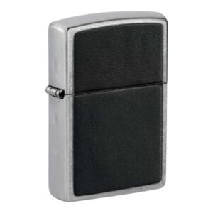 מצית זיפו עור אמיתי שחור